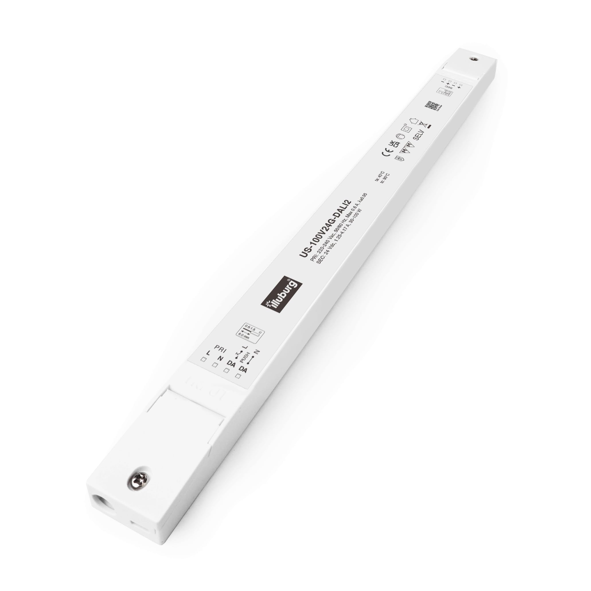 Trasformatore LED 24V 30W - 100W Dimmerabile DALI PUSH Sottile per Strisce LED Alimentatore Driver Power Supply