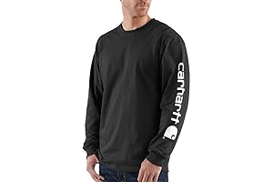 Carhartt Men's Loose Fit Heavyweight Long Sleeve Logo Sleeve Graphic T-Shirt