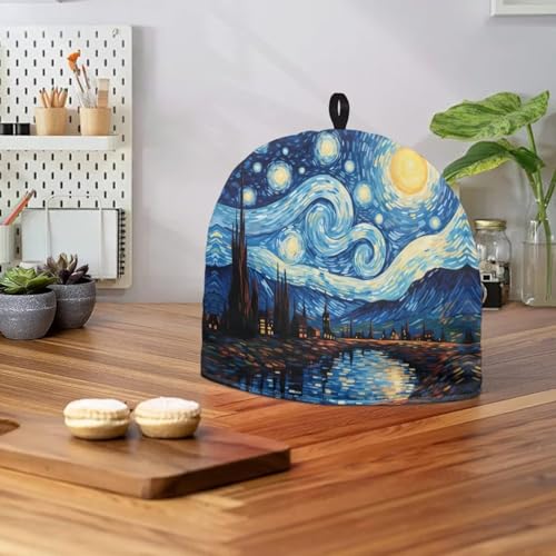Image of Generic Hudotybom Starry Night Tea Cozy for Teapot Insulated Large Teapot Cover to Keep Warm Tea Kettle Cover Machine Washable Coffee Pot Cloth Covers Kitchen Home Decorations, CZA49