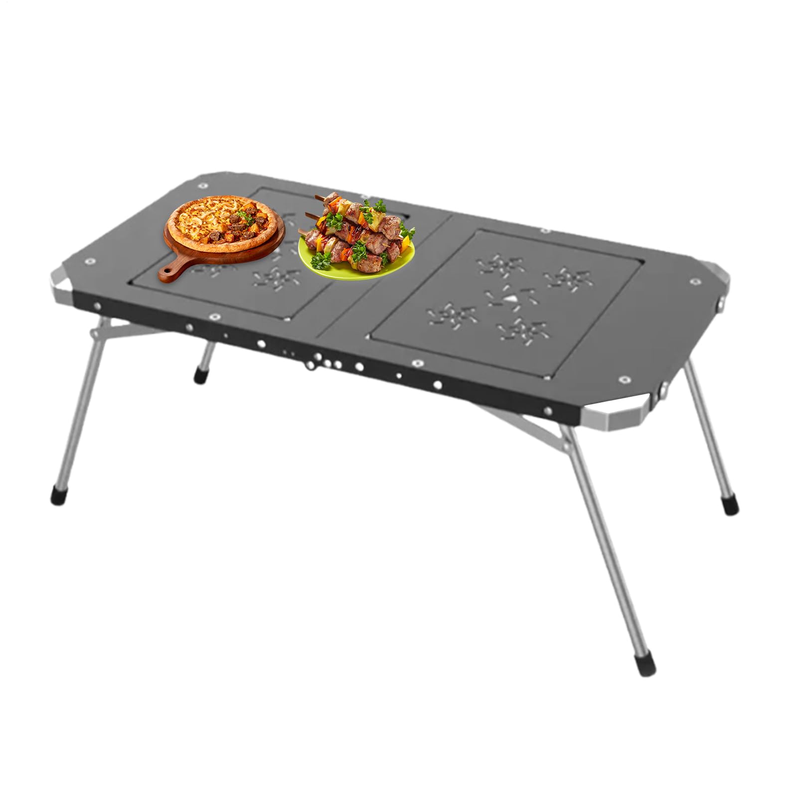 Tavolino Pieghhevole in Lega di Alluminio Ripiegabile per Giardinaggio | Tavolo Da Esterno per Famiglia Casa Patio Picnic Pesca Prato Giardino e Esterno