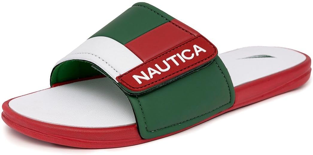 Men's Athletic Slide Sandal, Adjustable Straps, Comfort Slip-On