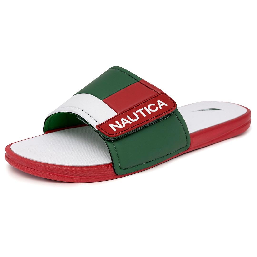 Nautica Men's Athletic Slide Sandal, Adjustable Straps, Comfort Slip-On (Regular & Wide Widths)