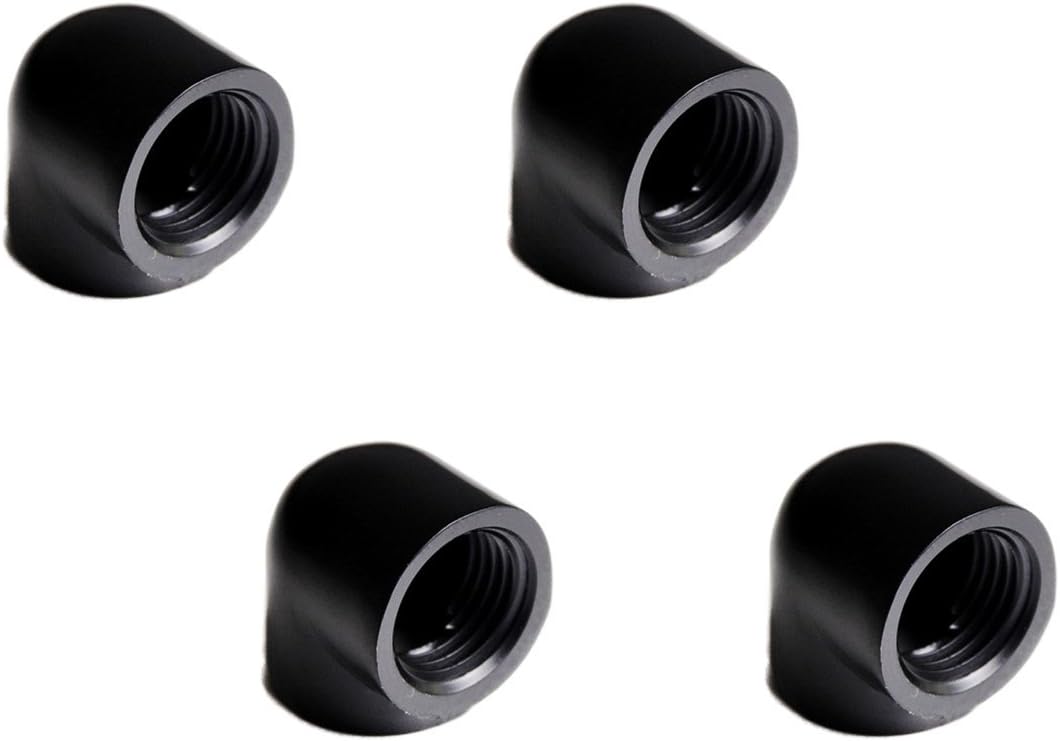 Barrow G1/4" Female to Female Extender Fitting, 90 Degree Angle, Black, 4-pack