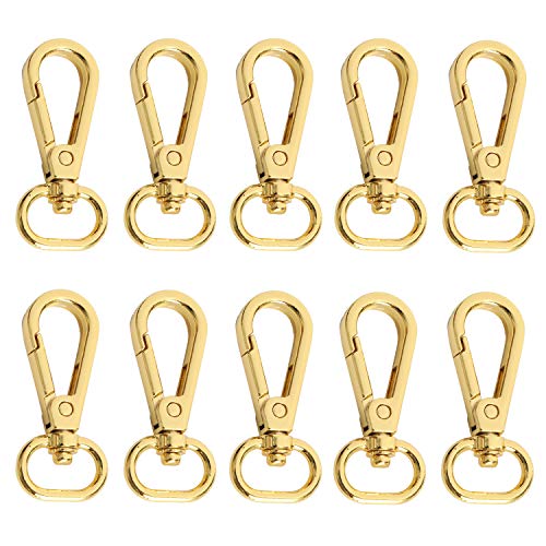 willikiva 10 Pcs 5/8 inch Swivel Clasps Lobster Clasp Claw for Strap Push Gate Lanyard Dog Leash Collar Linking Swivel Snap Hook Clips(Gold-2)