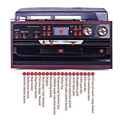 Gramophone, Platine Tourne-Disque Bluetooth avec CD, Cassette, Radio et Lecteur de Musique Audio USB/SD amplificateur… - Les Beatles, Paul McCartney, John Lennon, RIngo Starr, George Harrison Gramophone, Platine Tourne-Disque Bluetooth avec CD, Cassette, Radio et Lecteur de Musique Audio USB/SD amplificateur… – Image 4