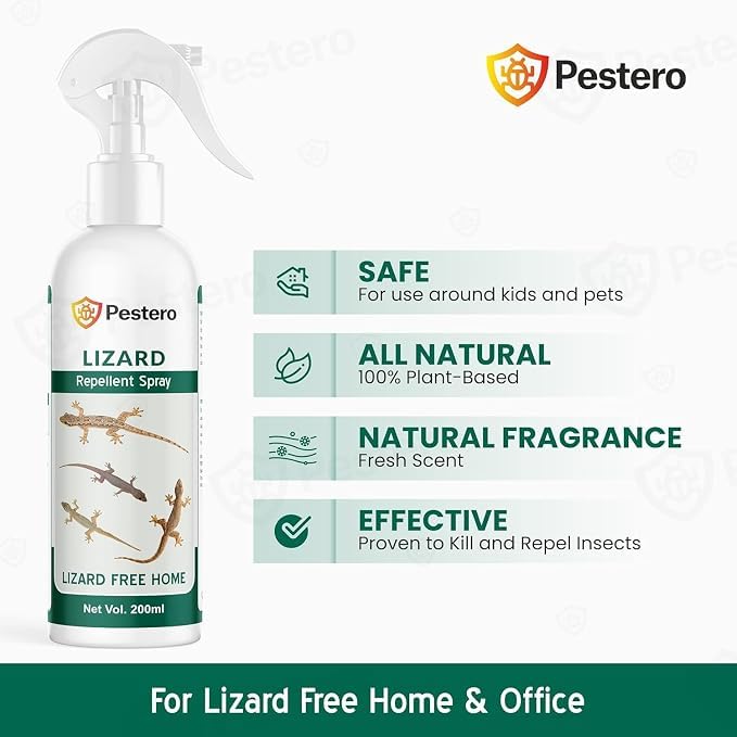 Image of Lizard Repellent Spray 200ml | Natural Lizard Control Spray for Home | Safe Indoor & Outdoor Use | Long Lasting Anti Lizard Spray for Kitchen, Bathroom, Balcony & Walls | No Harm to Lizards