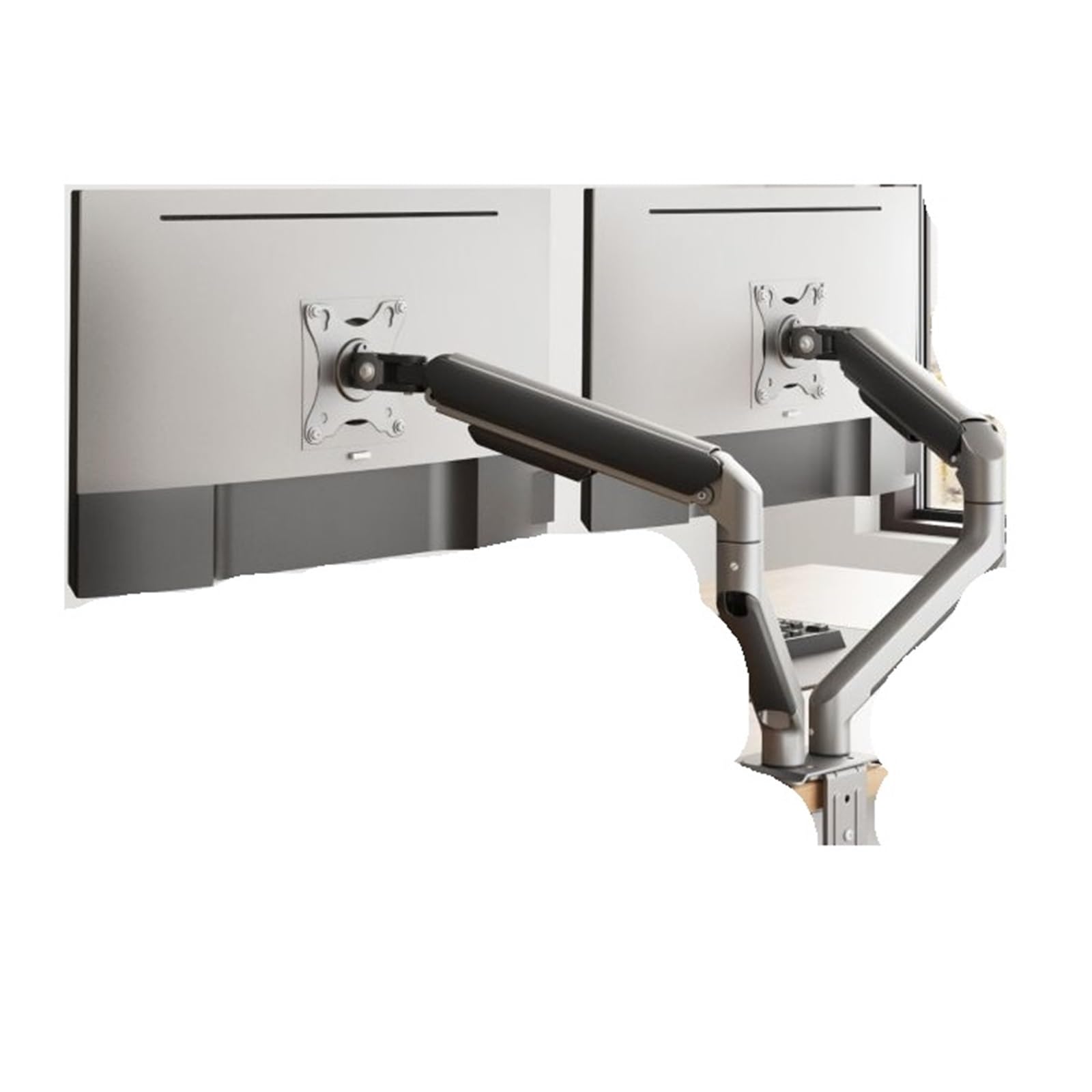 Support pour moniteur double écran haut de gamme gris