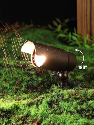 Image of LEONLITE 4-Pack 5CCT Low Voltage LED Landscape Spotlight Oil Rubbed Bronze