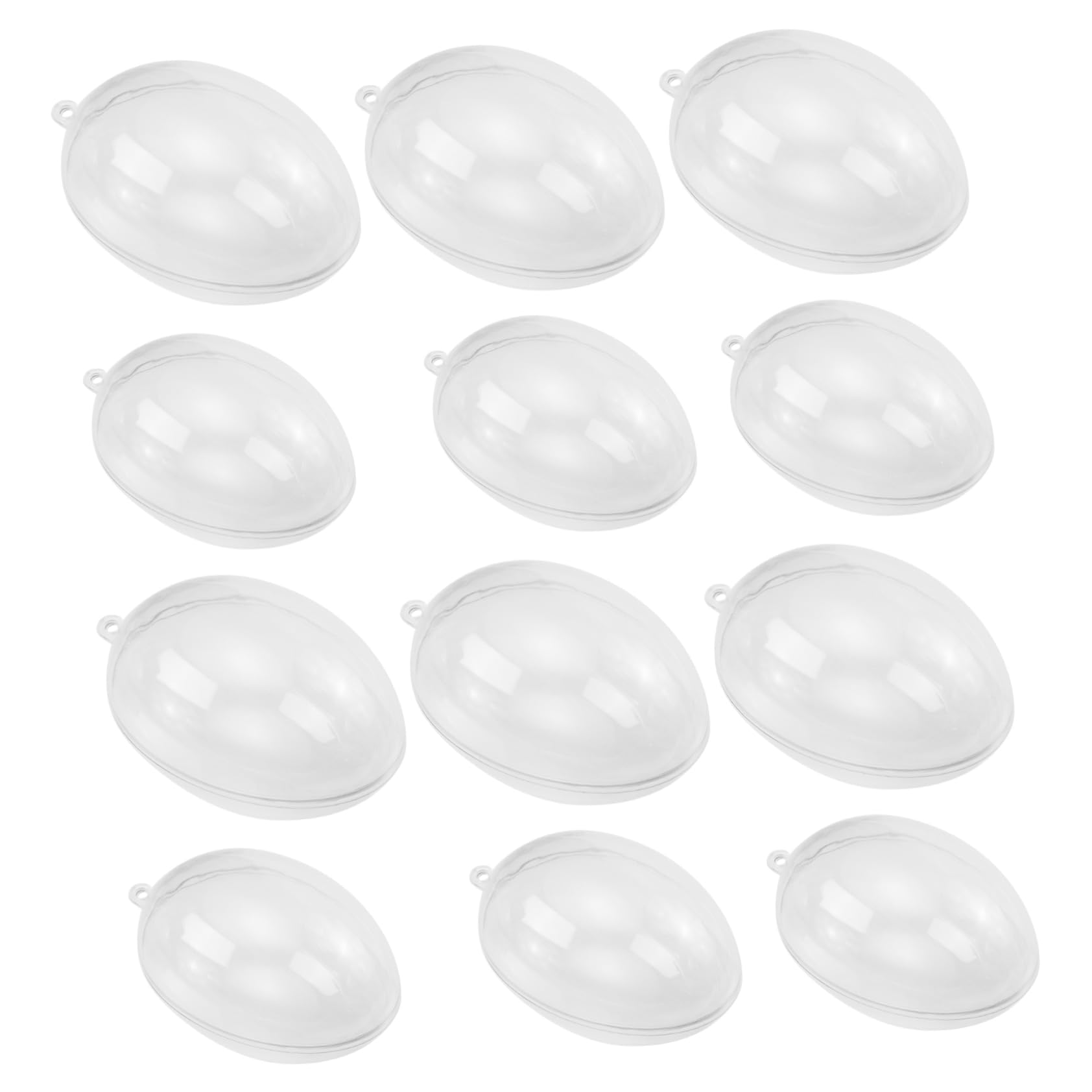 12 Pezzi Uova in Plastica a Forma di Uovo con Corda per Appendere, Decorazioni Festive Carine per Feste e Occasioni Speciali