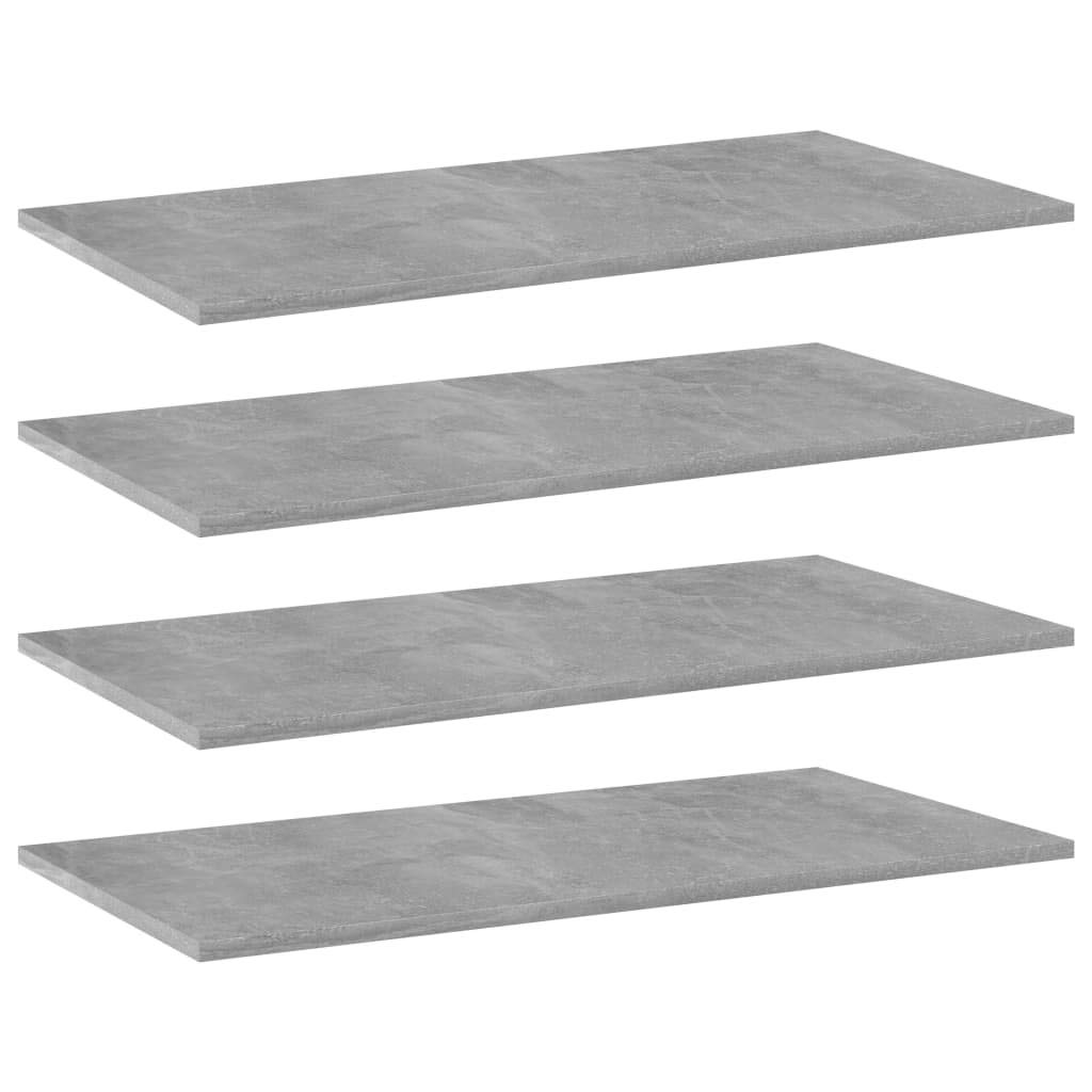 Libreria, 4 pezzi, grigio cemento, 80 x 40 x 1,5 cm, in legno espandibile, per sistema di scaffali, parete, armadio, divisorio, stoccaggio, ordine, spazio di archiviazione