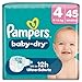 Pampers Baby-Dry Größe 4, 45 Windeln, 9kg-14kg, Bis zu 100% Auslaufschutz & Komfort die ganze Nacht