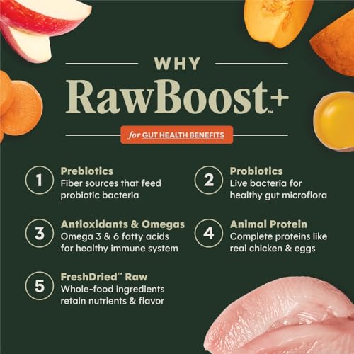 Instinct Raw Boost Gut Gesundheit Getreidefreies Rezept mit echtem Huhn, natürliches Trockenfutter von Nature's Variety, 8,2 kg Tasche