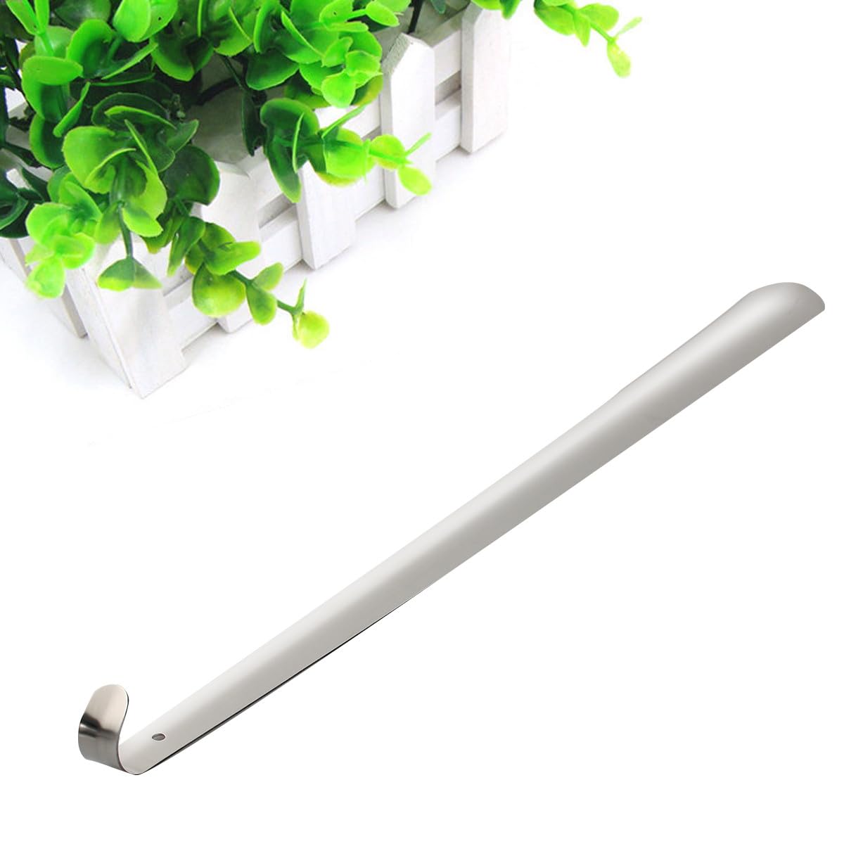 Yardwe Calzador de Zapatos de Acero Inoxidable de 50 Cm con Orificio para Colgar y Superficie Lisa, Adecuado para Facilitar el Calzado Diario