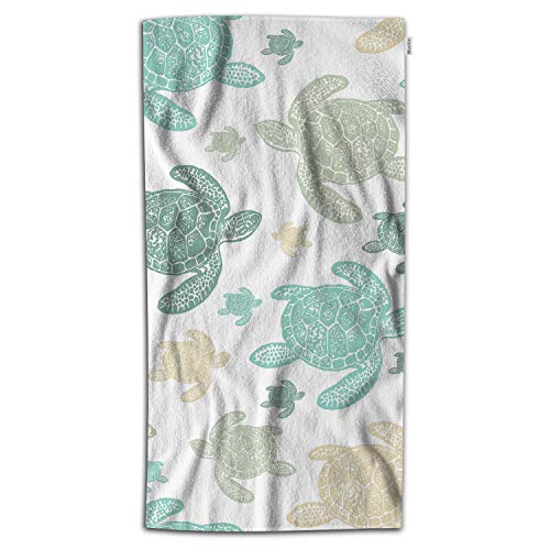 Moslion Turtle Bath Towel 32x64 Inch Sea Tortoise Animal Ocean Marine Life Towel Soft Microfiber Hand Beach Towel for Women Men Bathroom