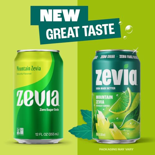 Image of Zevia Zero Sugar Soda, Mountain Zevia, 12 oz Cans (24-Pack) - Naturally Sweetened, Non-GMO Project Verified, Gluten-Free, Vegan