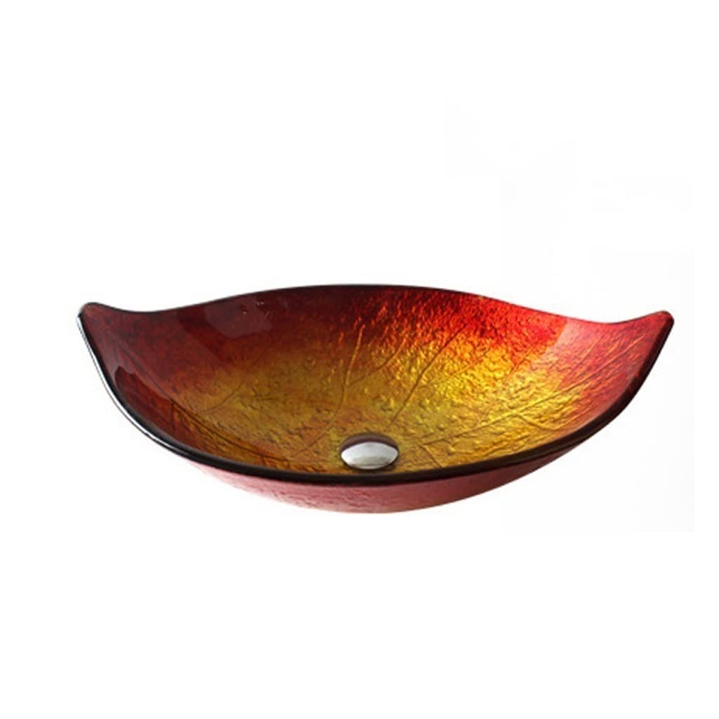 Hpthly Sink Only Bathroom Countertop Vessel Sink Tempered Glass Washbasin Bathroom Washbasin Hotel Art Basin Counter Basin Small Bathroom Counter Sink Bathroom Sinks (Sink Only)