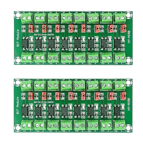 Jhcbkff JHC356.008 2Pcs Pc817 8-Channel Optocoupler Isolation Board Voltage Converter Adapter Module 3.6-30V Driver Photoelectric Isolated Module cover