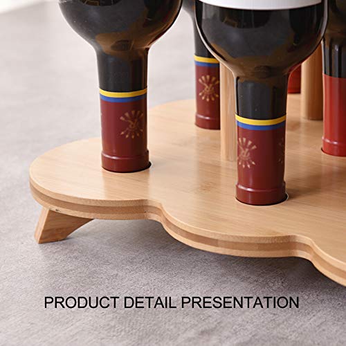 Soporte para botellas de vino de bambú estilo moderno miniatura 5