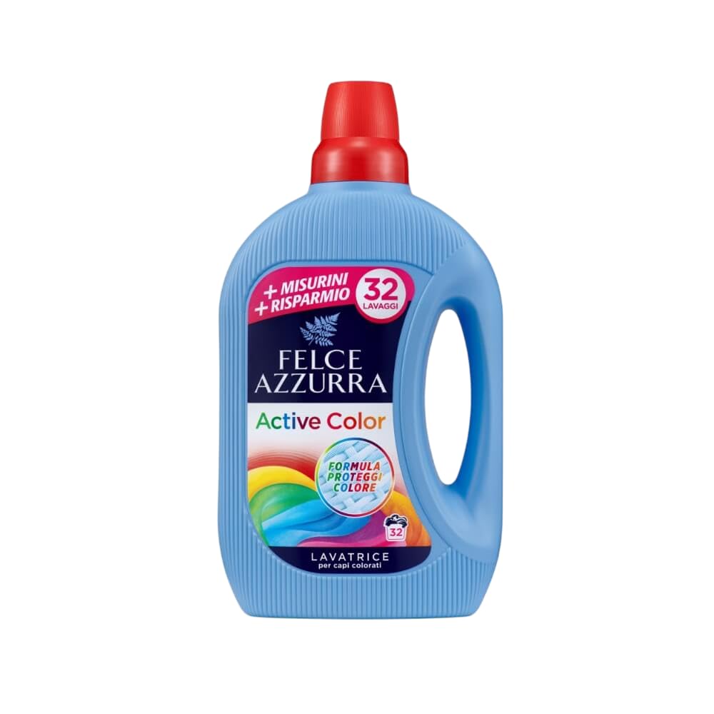 Felce Azzurra Waschmittel Testpaket 6 x 1595ml,Flüssigwaschmittel für die Waschmaschine Wirksam bei Kälte,32 Wäschen 1595ml + Beni Culinari Kostenloser Schlüsselanhänger