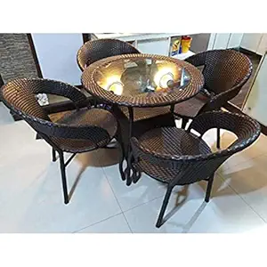 Artic Fashion D-12|Indoor |Outdoor |Living Room| Balcony| Garden| Chair Table Set 4+1 (4 Chair + 1 Table)| Furniture Set|