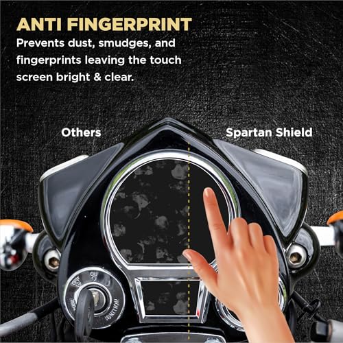 Image of Spartan Shield [2 PACK] Screen Protector For ROYAL ENFIELD GOAN CLASSIC 350 [with Tripper Navigation Screen] - 4 inch Instrument Cluster Guard | GoanClassic TFT Display Cluster Accessory 2024 [Not Tempered Glass]