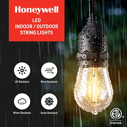 Honeywell E26 Led Outdoor Indoor String Lights, 24 Ft (Maximum 1680Ft) Commercial Grade Patio Gazebo Porch Party Decor Light, Vintage Style Café Lighting In Bistro Pergola Backyard #TOP4