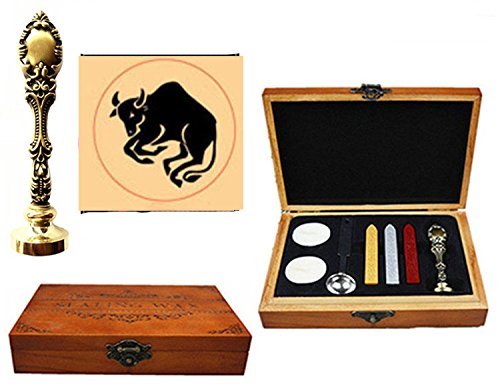 Sceau de cire avec poignée en bronze paon et accessoires de fonte