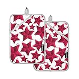OWFKAY Juego de 2 soportes para ollas, mesa con estampado de estrellas, resistente al calor, 170 ℃ de grosor y seguro, 18 x 25 cm