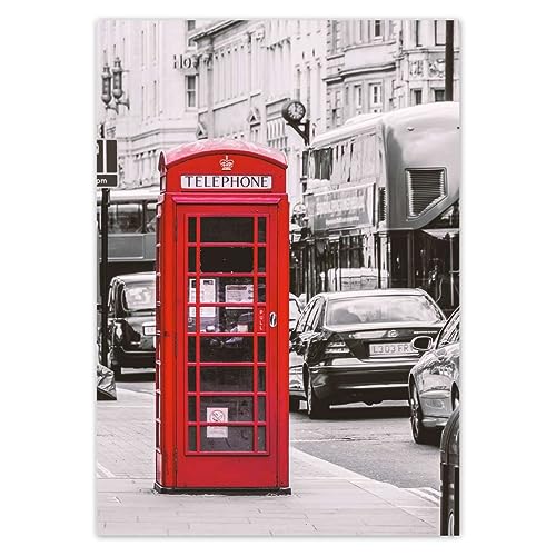 WTD H7368M_NS1A5 Sticker mural décoratif Motif Londres Royaume-Uni 14,80 x 21,00 cm