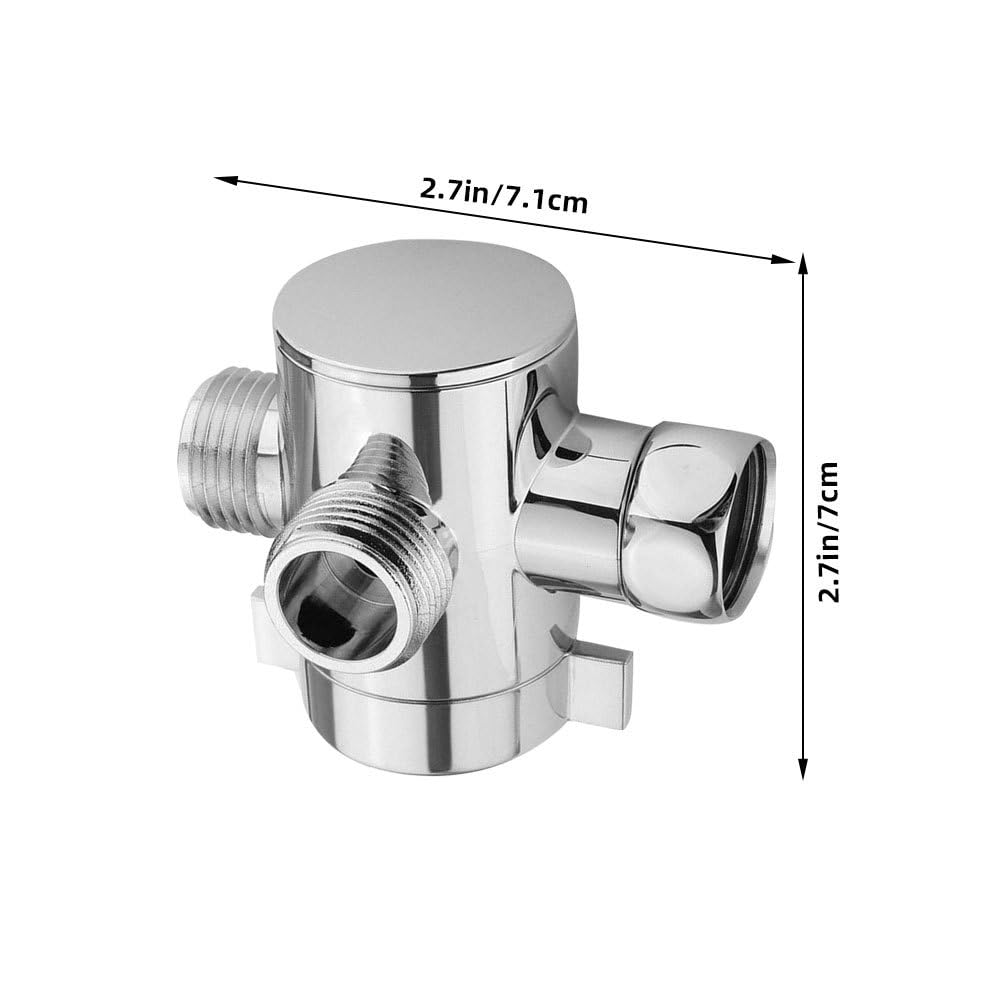 DOITOOL 3-Wege Duschumsteller Aus Edelstahl G1/2 Zoll Duschwasserumsteller FüR Handbrause Und Feste Brause Mit Drehbarem Auslass FüR Flexiblen Duscharm Anschluss