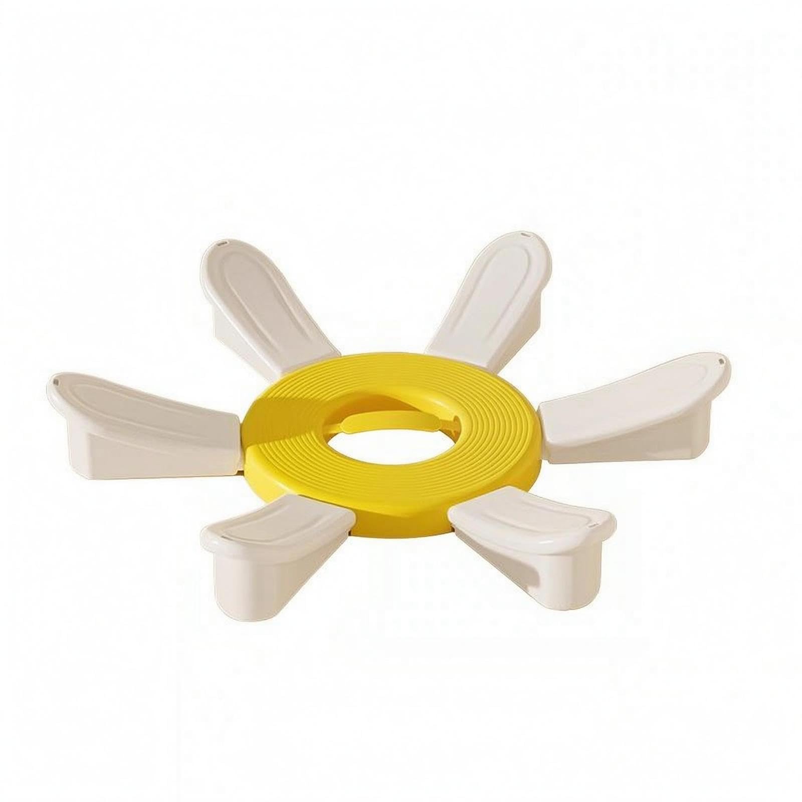 Exercise Ball Base Holder Petal-Like Supports Fitness Ball Holder Grooved Surface Yellow White-image-49