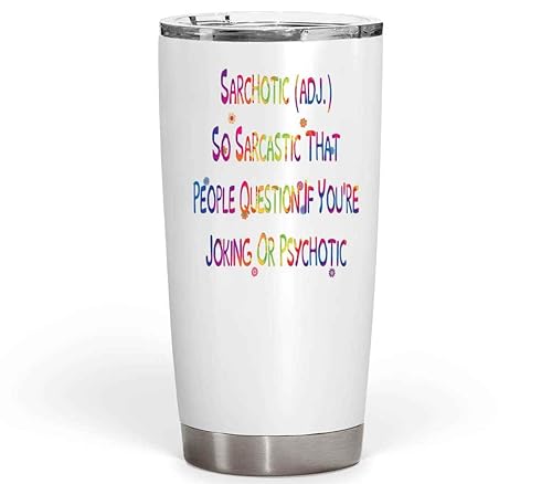 Nerd Funnies Gift for the Sarcastic - Definition Based Humor & Offense Saying for Men & Women - 20 Oz White Stainless Steel Fat Tumbler disponible en Yaxa Venezuela