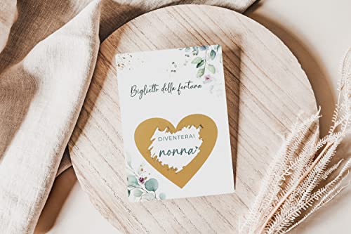 Biglietto Auguri In Legno Per Annuncio Gravidanza - Con Busta, Idea Regalo Per Nonni - Foto 5