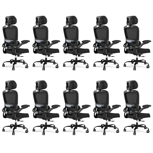 Image of TRALT Office Chair Ergonomic Desk Chair, 330 LBS Home Mesh Office Desk Chairs with Wheels, Comfortable Gaming Chairs (Full Green) (10, Black)