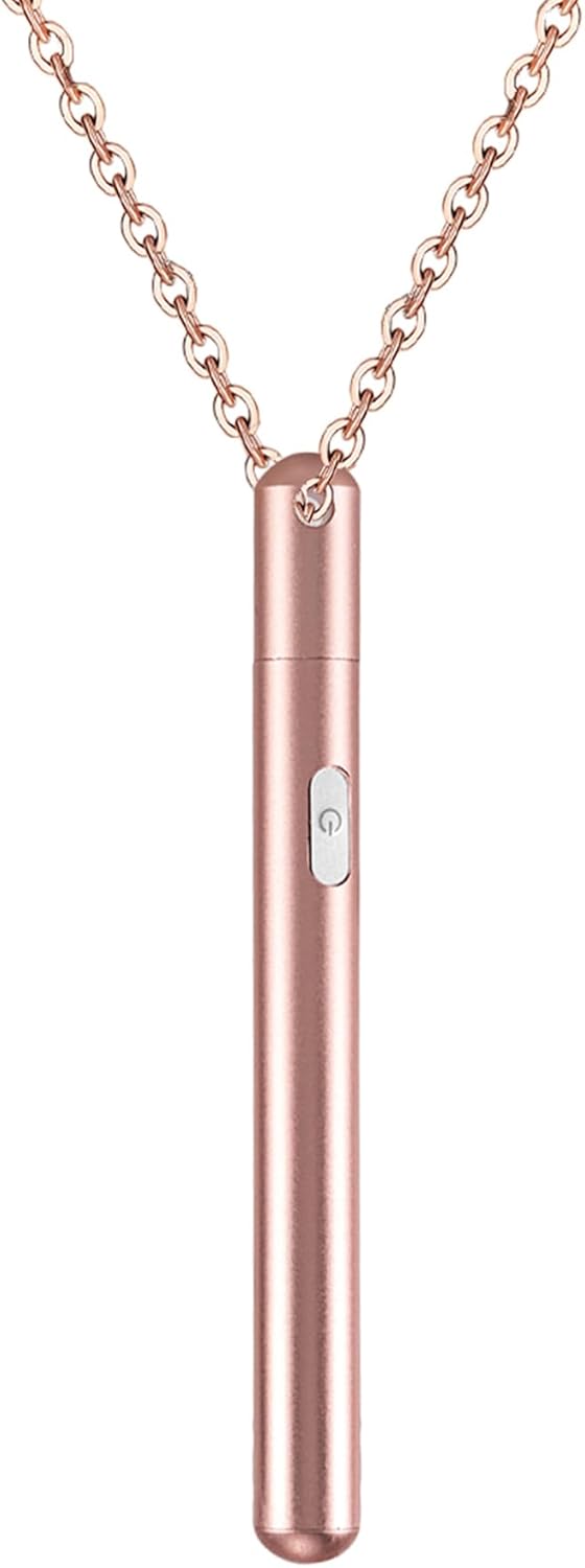 Long Gold Plated Initial Necklaces for Women Sexy Personalized Bar Necklaces, Rechargeable 2-In-1 Necklace Gifts for Wife, Date Night Ideas