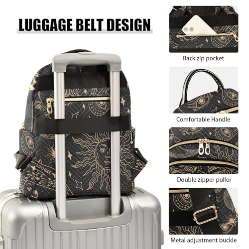 Image of ALAZA Sun Moon Stars Witchy Mini Backpack Purse for Women Travel Bag Fashion Daypack Back Pack Shoulder Bag