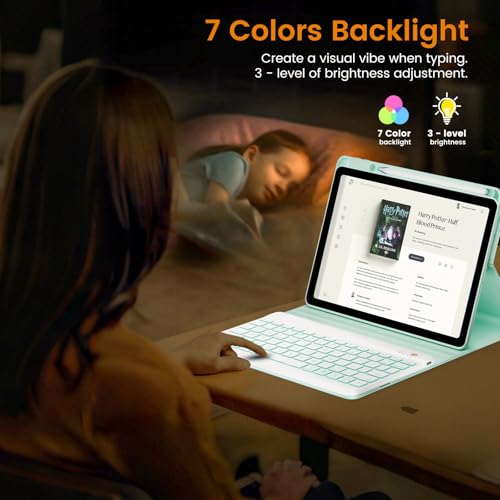 Image of OYEEICE Keyboard Case for iPad Air 5th /4th Pro 11 inch | 7-Color Backlit Detachable Wireless Keyboard Case with Pencil Holder, 360 Rotatable, Pro 4th /3rd /2nd /1st Gen