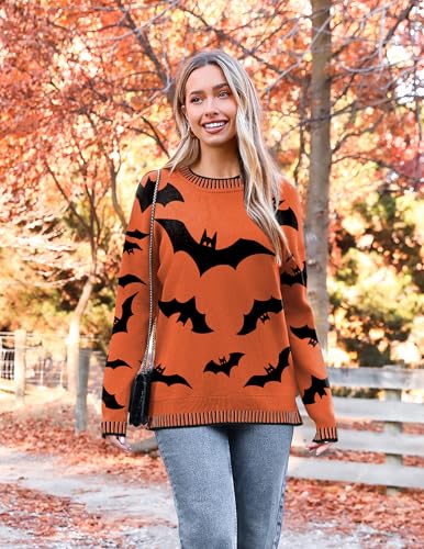 Zeagoo Womens Crewneck Pullover Sweater Long Sleeve Knit Side Slit 2025 Fall Winter Sweater Tops2