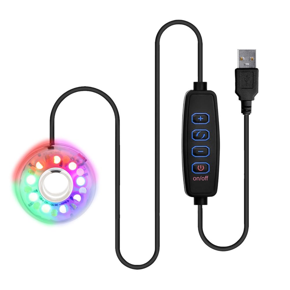 Suction Cup Aquarium LED Submersible Light, Waterproof 3W USB Charging Fish Tank Light with External Control for Fish Tanks