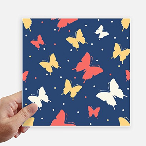 Autocollant carré papillon coloré 4Pcs motif points multicolores 20x20cm - 2
