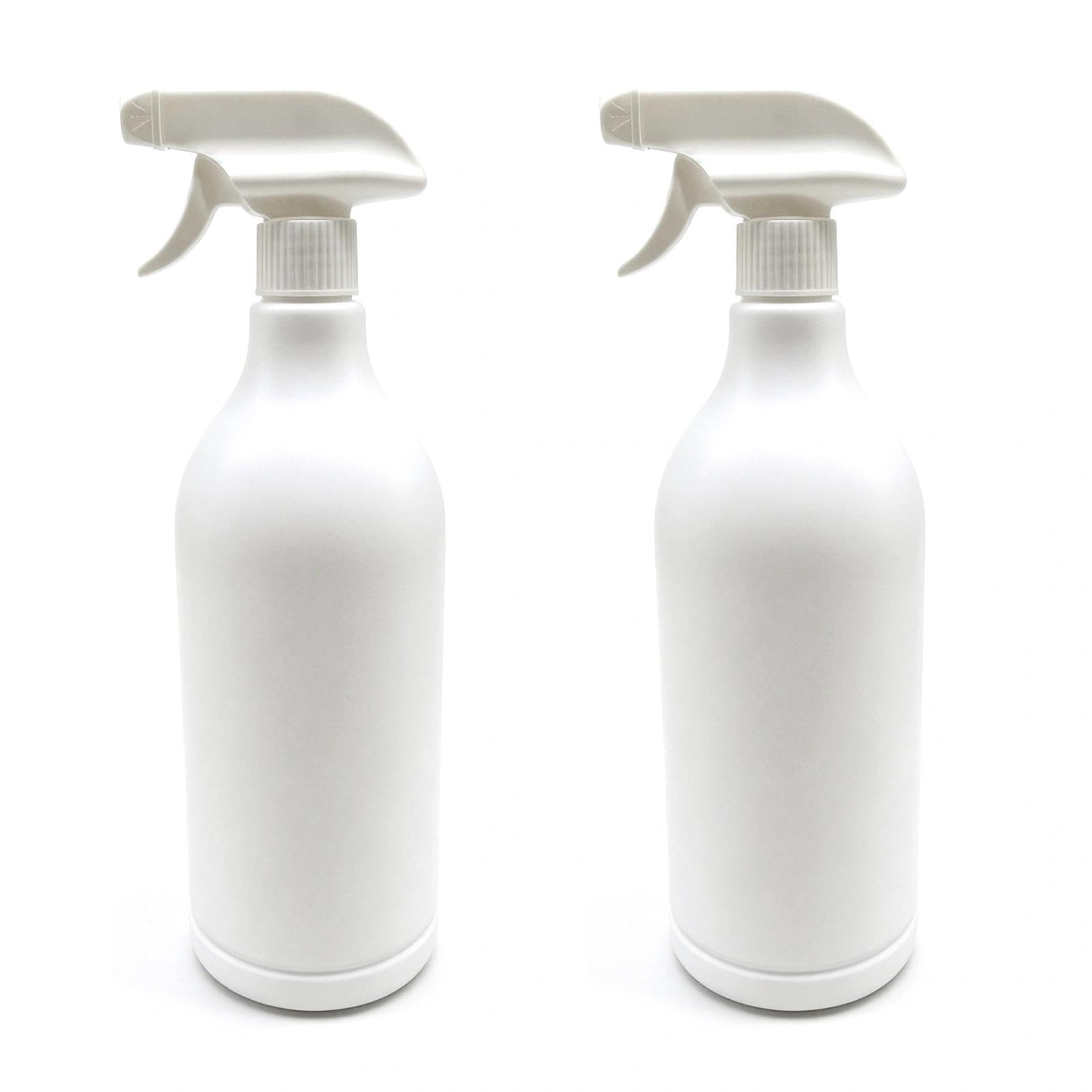 2 Pcs Large Capacity 1L Spray Bottle Durable Plastic Trigger Sprayer with Fine Mist and Stream Settings Leak Proof Refillable Water Bottle for Garden Plant Care Household Cleaning Disinfection