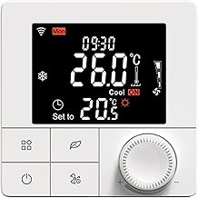 WUYUZI Bobina de ventilador inteligente para termostato de sistema de 4 tubos WIFI/485 Modbus com aplicativo e controle de voz Display LCD de 2,8 polegadas termostato programável inteligente