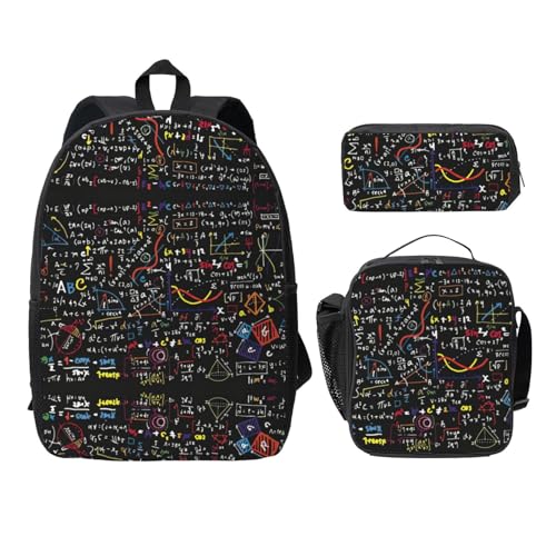Sac à dos léger formule mathématique 3 pièces pour soulager le dos des écoliers