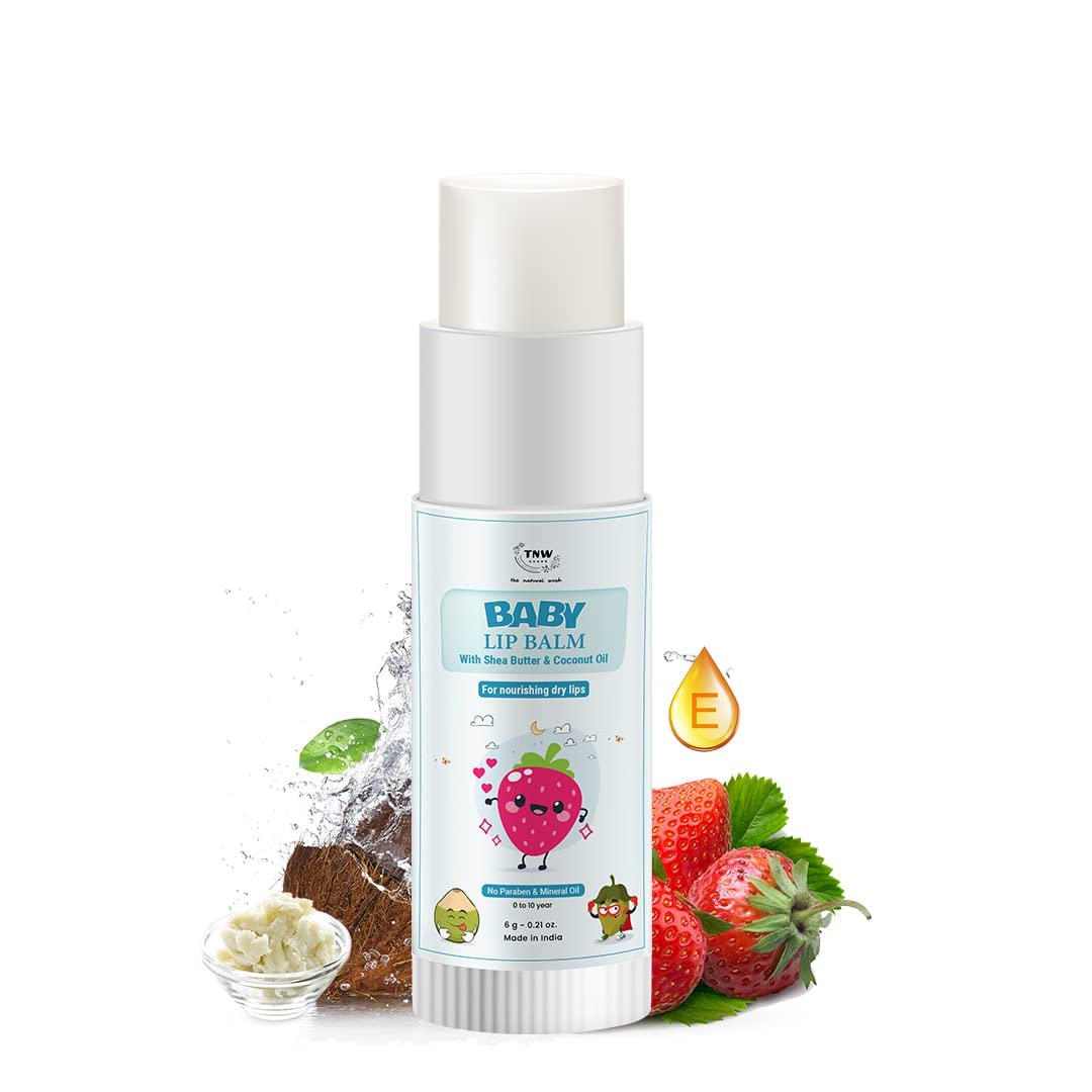 Baby Lip Balm 6gm | Enriched With Shea Butter & Coconut Oil | For Nourish, Soft & Smooth Lips | 12 Hour Moisturization | Lip Balm For Kids 0-10 Years | Non-Sticky | Paraben Free