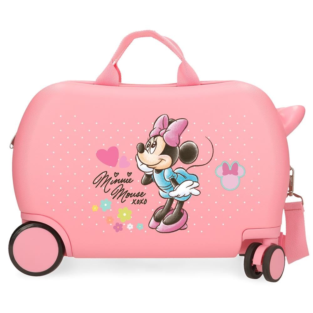 Disney Joumma Bags, Minnie Imagine, Valigia Cabina, Valigia per bambini, Realizzato in ABS, un materiale, Quattro Ruote Doppie di Giro multidirezionale, Chiusura a combinazione laterale., Rosa