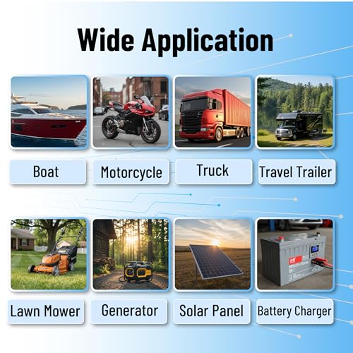Bates- SAE Battery Connector, 2 FT, 12 AWG, SAE to O-Ring Harness with 5A-25A Protection Fuses & Polarity Reverse Adapter, 2-Pin Connector for Chargers, Maintainers, Solar Panels & Motorcycles - Image 7
