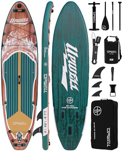 UPWELL 11'6'&times;35' Extra Wide Inflatable Paddle Board, Stand Up Paddle Board, Sup Paddle Boards for...