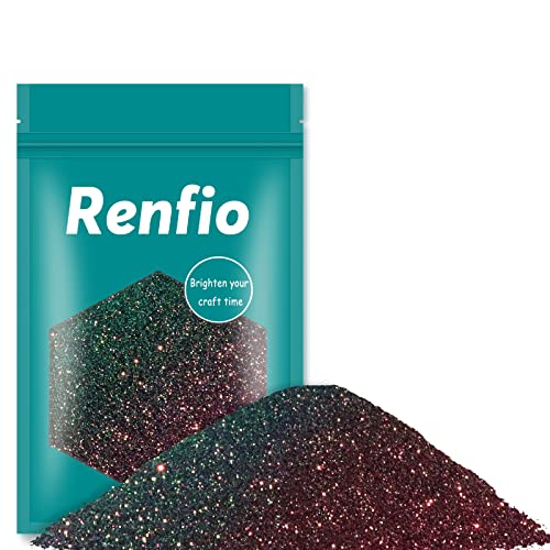 Renfio Chameleon Ultra Fine Glitter Powder 50g Color Shift Extra Fine Dust Color Changing Tiny Craft Glitters 1/128" 0.008" 0.2mm Resin Supply Powders for Slime DIY Tumbler 1.75 Oz - Falling Flowers