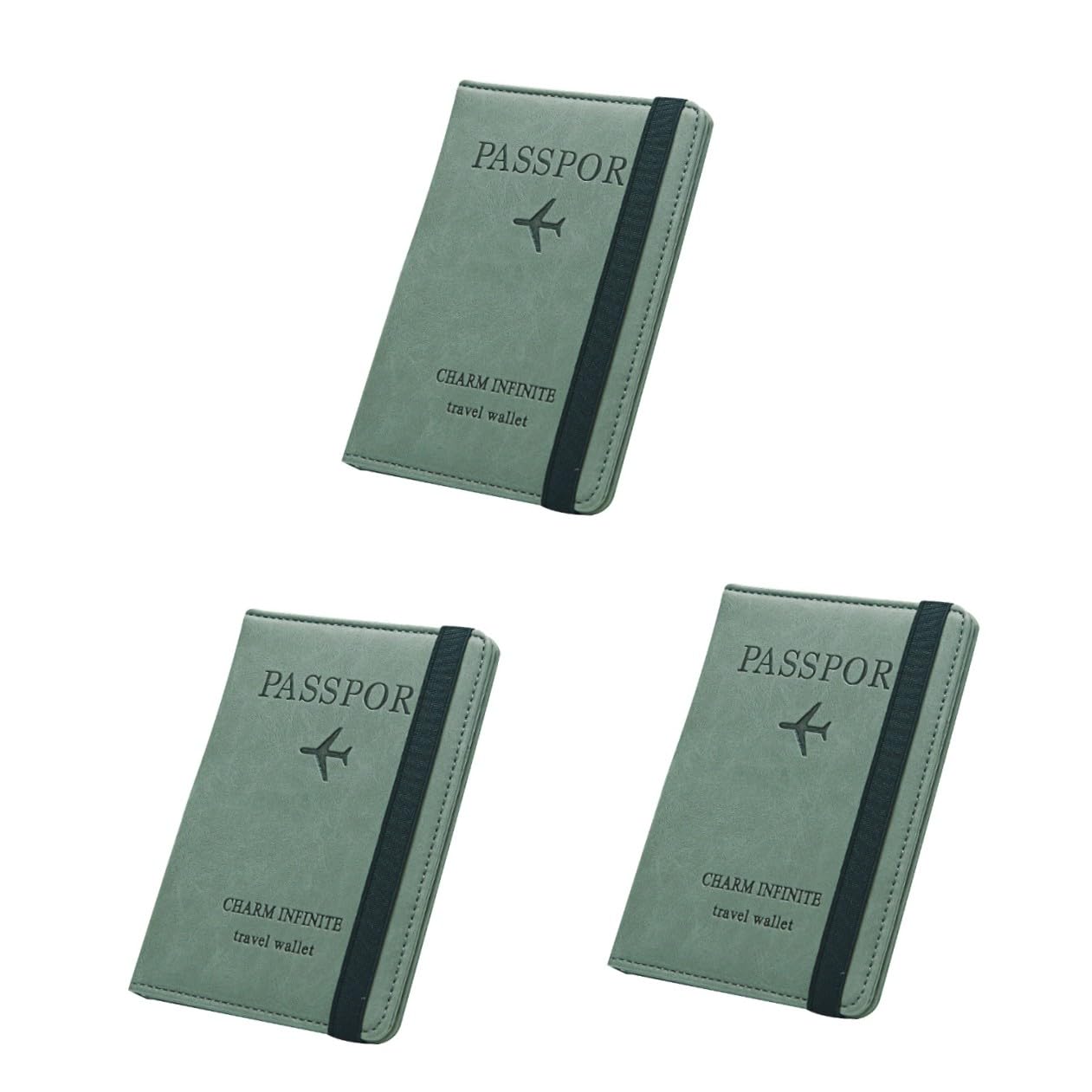 VALICLUD 3stücke RFID Reisepass Wallet Aus Pu-Leder Multifunktionale Aufbewahrungstasche Für Damen Grün Diebstahlsicher Und Ultra-dünn Für Reisen Und Business Trips