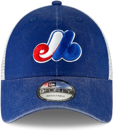 New Era Boné MLB 9FORTY Mesh Cooperstown Trucker Ajustável Tamanho Único, Montreal Expos, Tamanho Ún